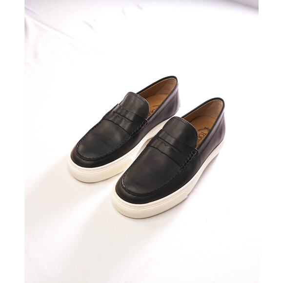 $975 TOD\'S - Gray Leather Penny Loafers - US 8.5 (7.5UK)